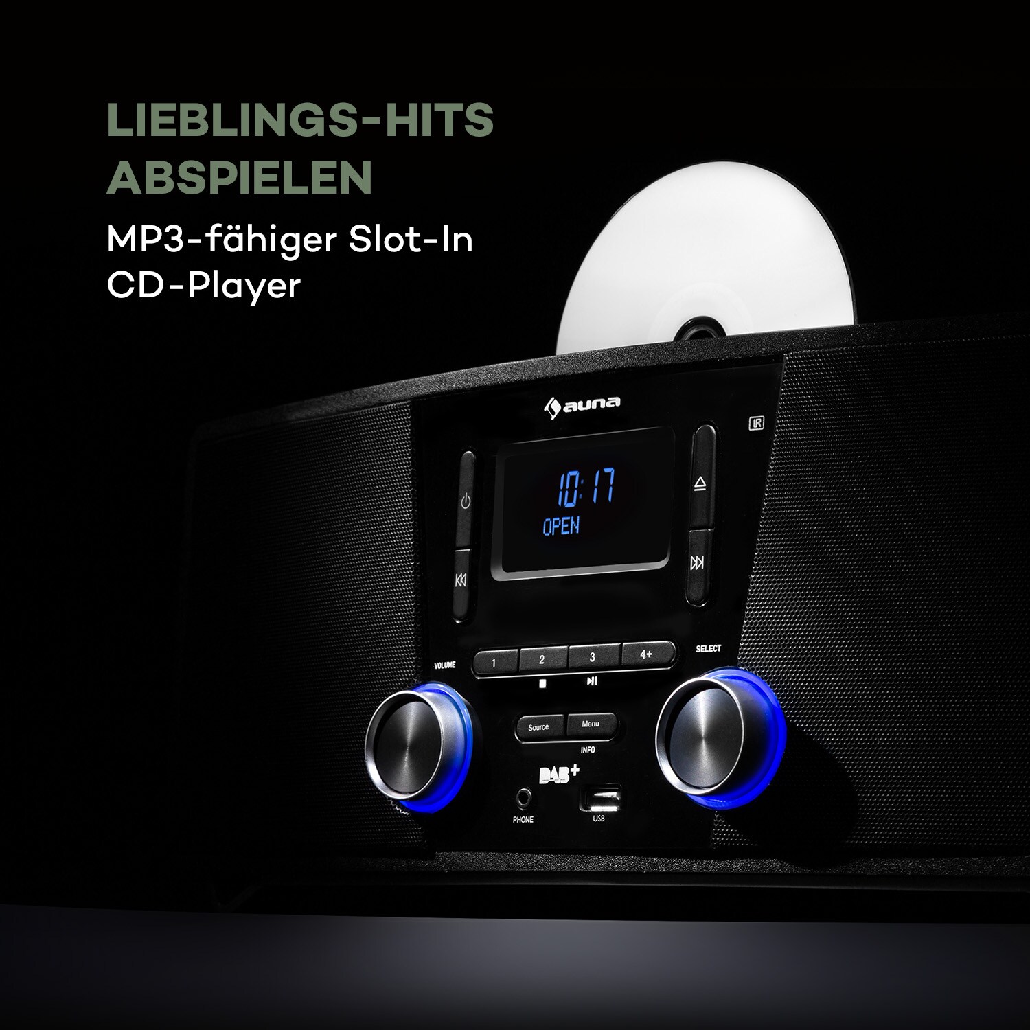 Stockton Micro Stereosystem 20W max. DAB+ UKW CD-Player BT OLED
