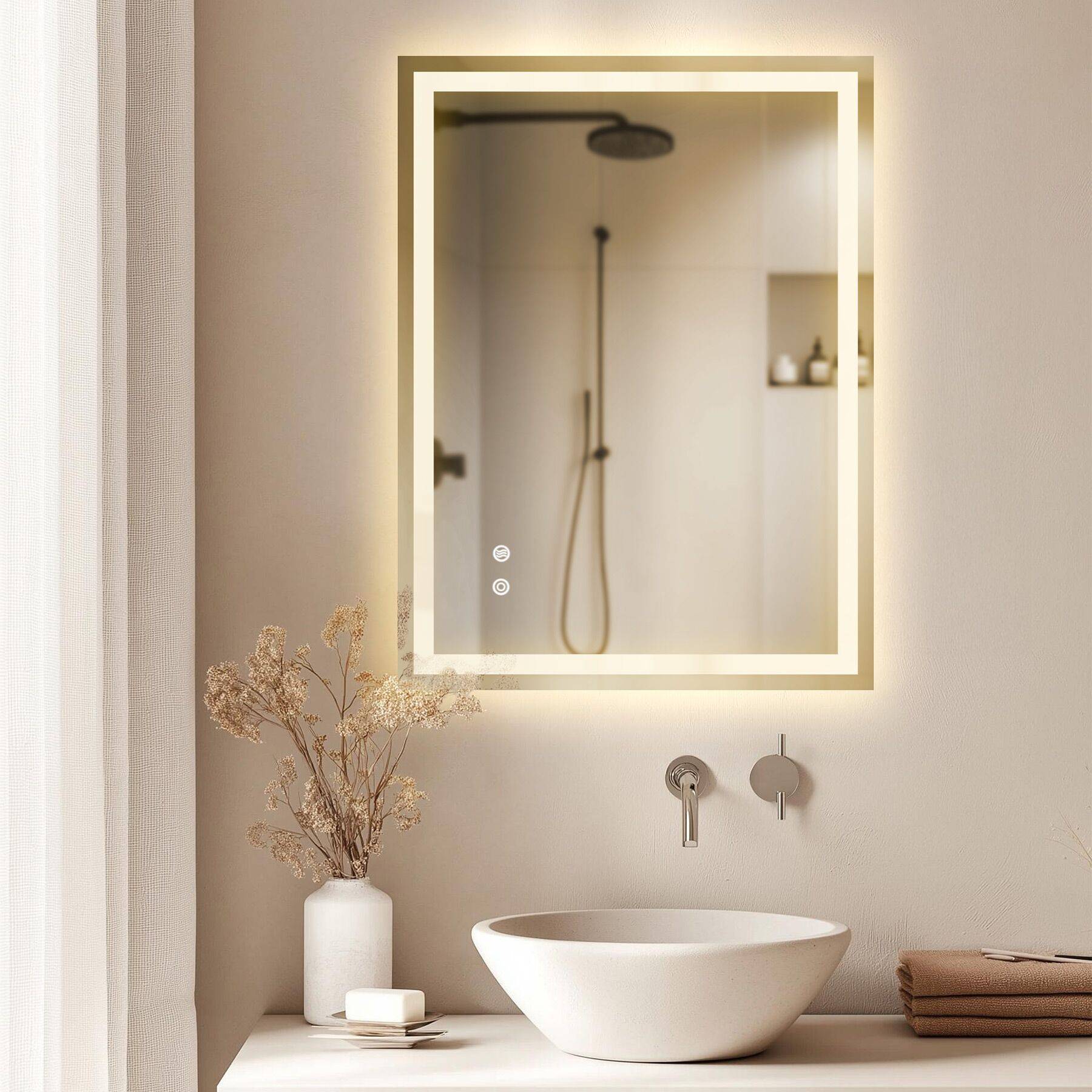 Rechteckiger LED Badezimmerspiegel Clara