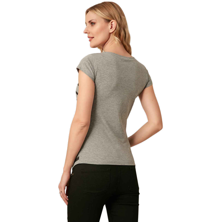 M.M.C. Umstandsshirt Baby Flucht mit Motiv Grau