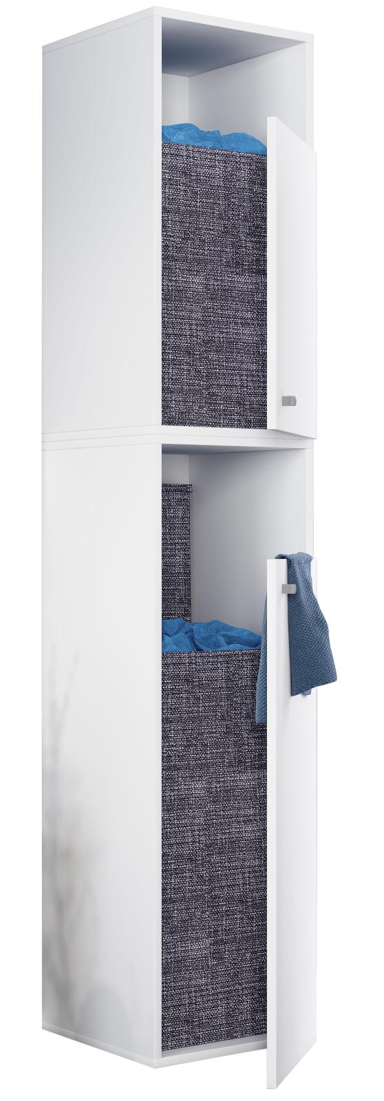 Wäscheschrank DRESO XXL - weiß - 184 cm hoch