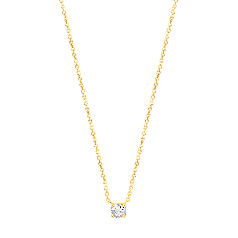 Collier plaqué or zirconia 45 cm