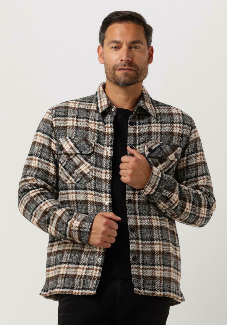 COLOURFUL REBEL camel colourful rebel overshirt jack check overshirt