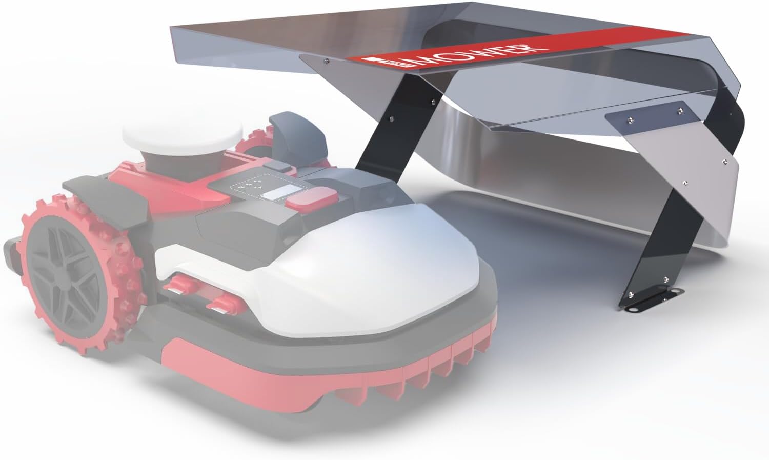 Mobius Mähroboter Garage kompatibel mit Kress RTKn für Rasenflächen bis 5000m² - Schutz mit transparentem Dach UV Tastaturzugang, unabhängige Installation