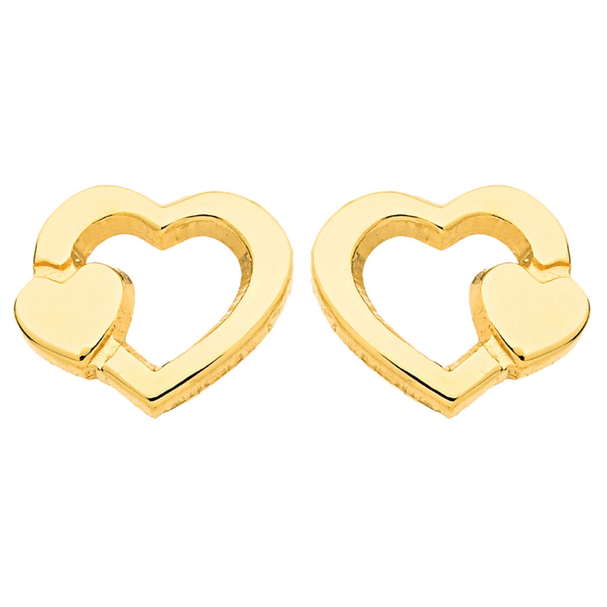 Boucles d'oreilles Brillaxis coeursor jaune 18 carats