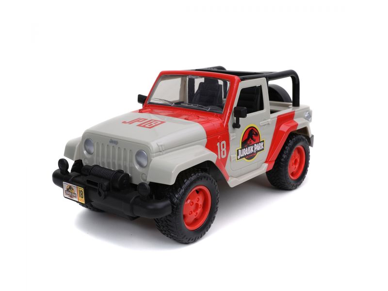 Jada Toys Jurassic Park RC Jeep Wrangler RTR, 1:16 Ferngesteuerter Jeep Wrangler Geländewagen im Jurassic Park Design