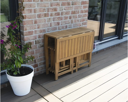 Balkonset met 4 stoelen en opvouwbare tafel