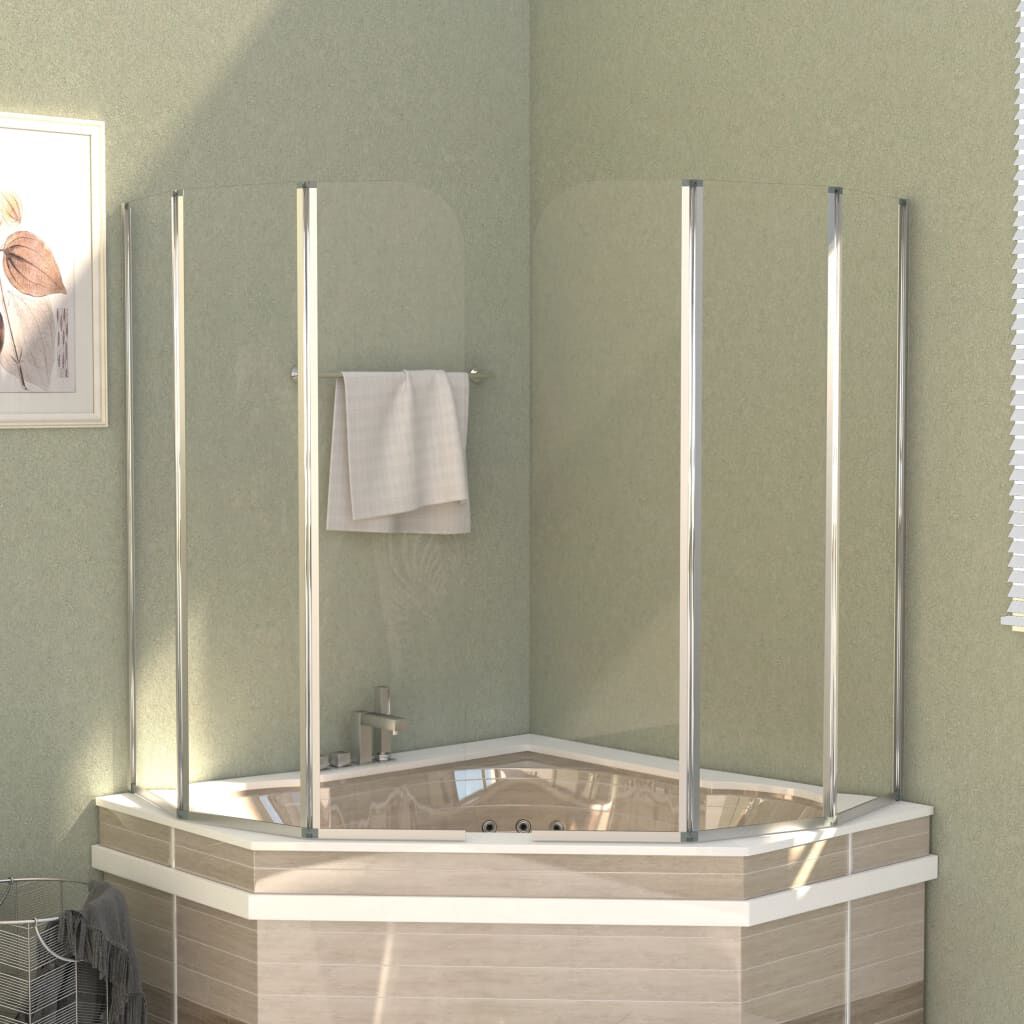 vidaXL 2 Badschermen, 104x130 cm, Gehard Glas, Helder