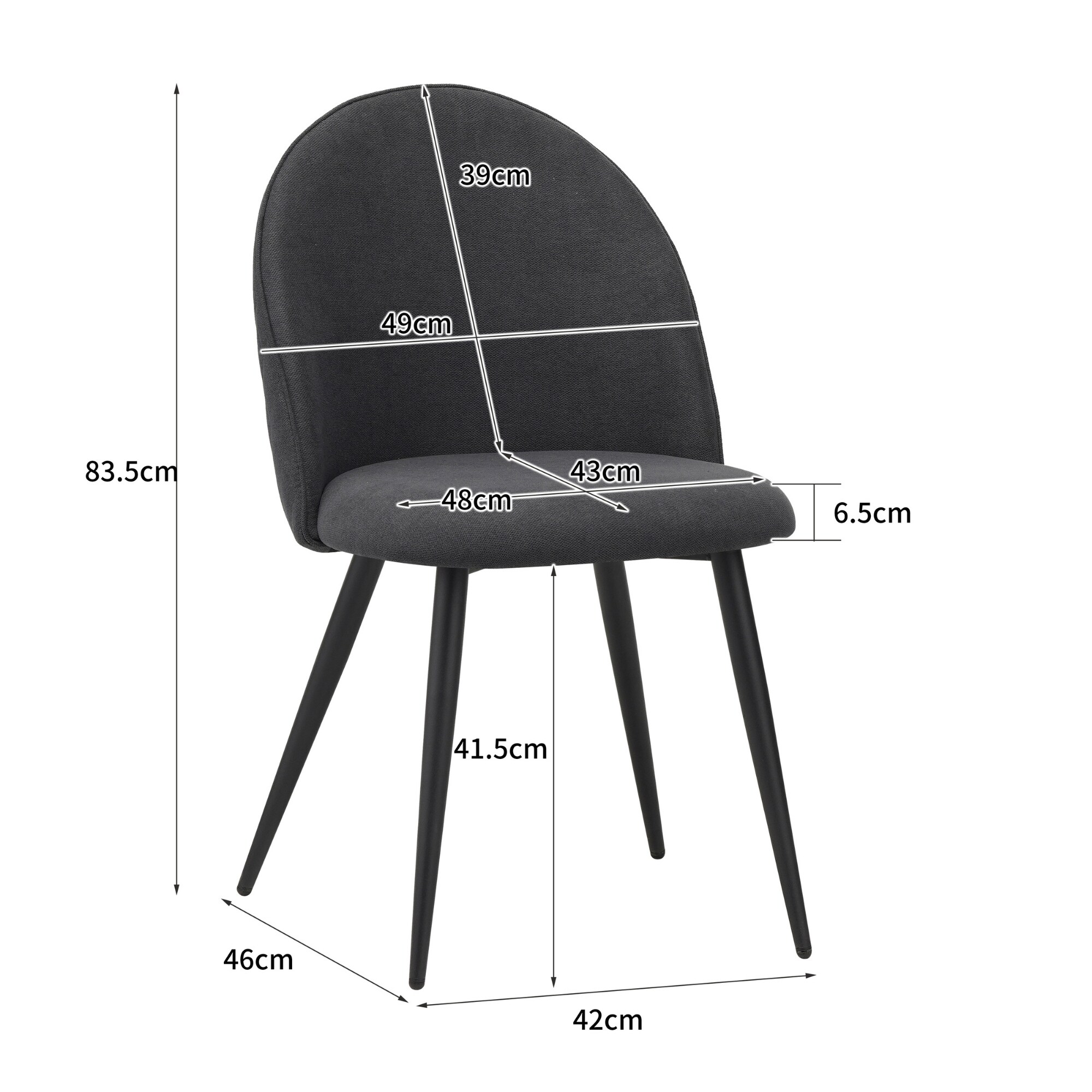 Albatros Esszimmerstühle mit Stoff-Bezug Capo Anthrazit - Stoff Stilvolles Vintage Design, Stoff-Bezug, SGS geprüfter Polsterstuhl - Moderner Küchenstuhl, Stuhl Esszimmer oder Esstisch Stuhl