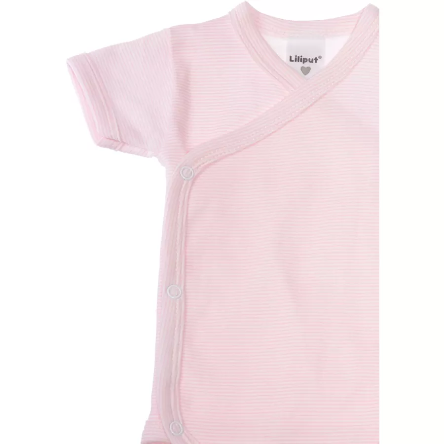 Liliput Kurzarm-Wickelbody rosa-weiß gestreift