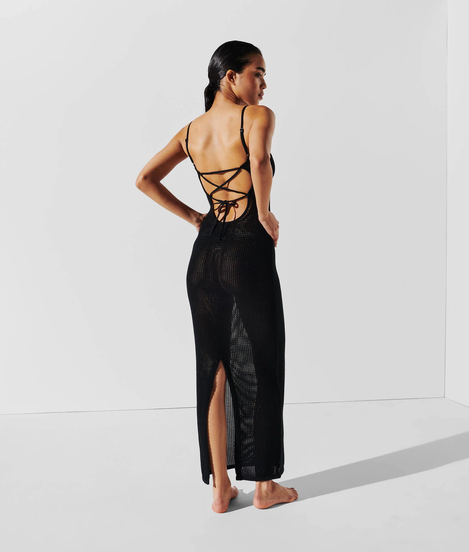 ROBE DE PLAGE EN CROCHET - Noir