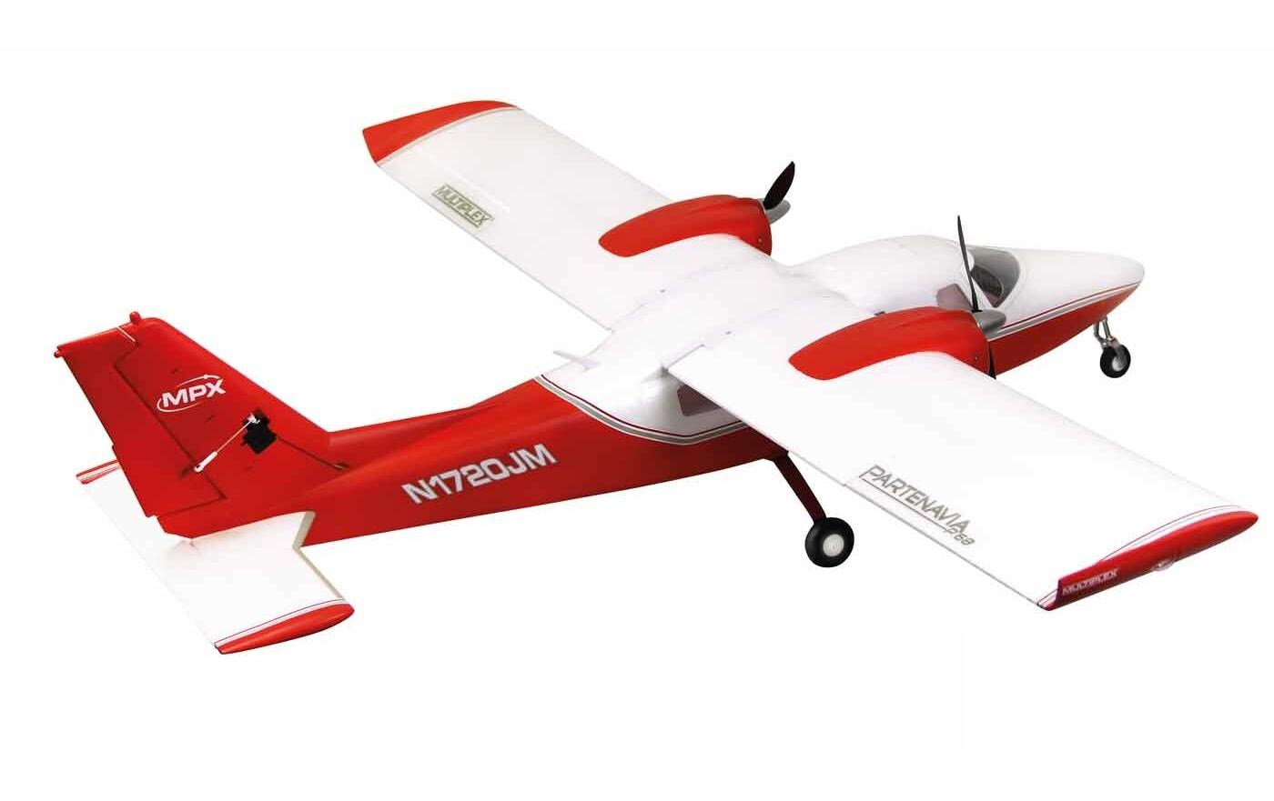 Motorflugzeug Partenavia P68 1400 mm RR<br>2-Motoriges Flugzeug mit Brushless Motoren & Servos