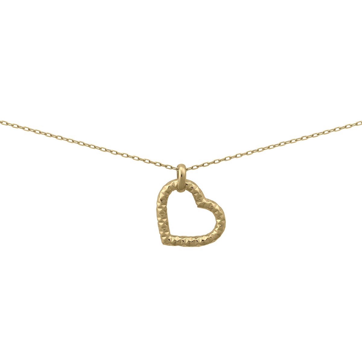 Collier Brillaxis coeur ajouré ciselé or jaune