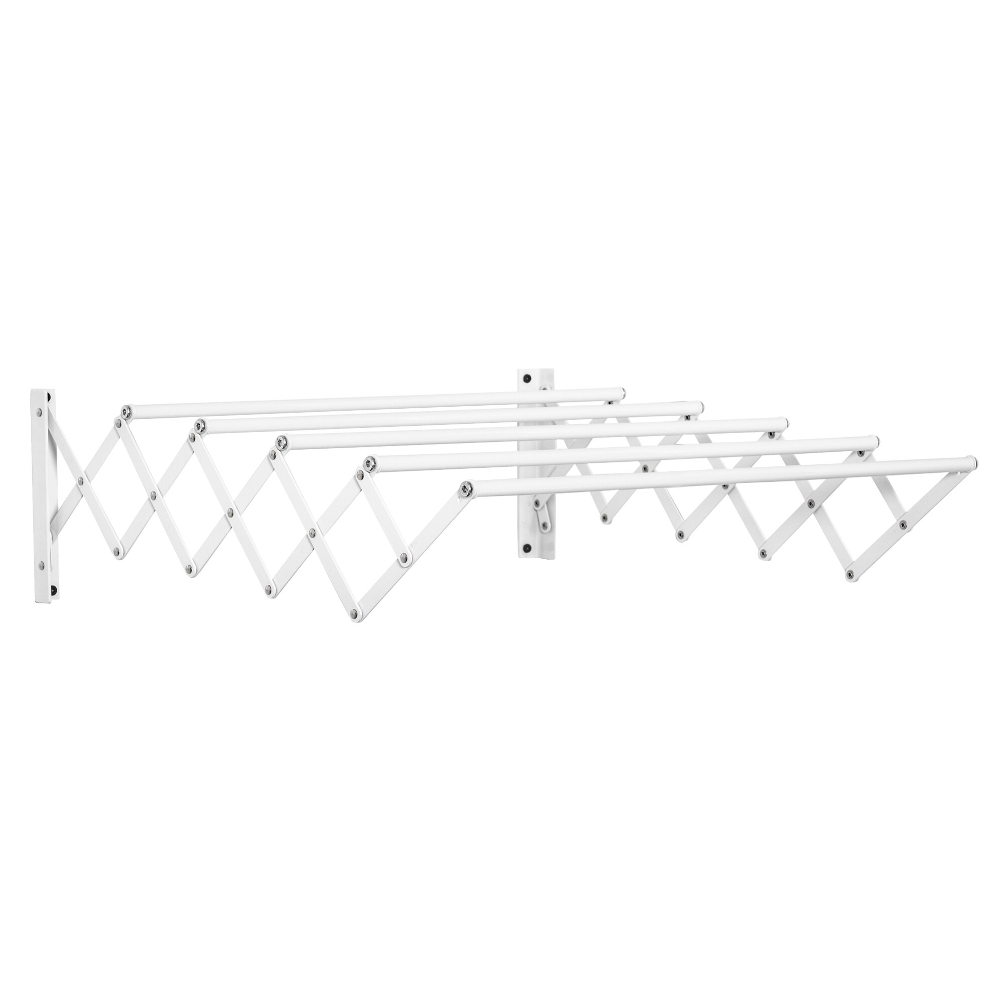 HOMCOM Wäscheständer mit Wandmontage und zusammenklappbar weiß 63,5L x 60B x 20H cm