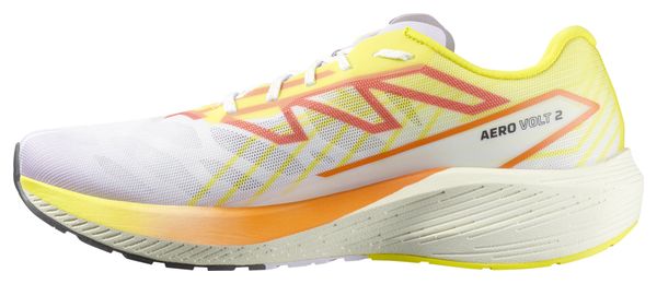 Chaussures Running Salomon Aero Volt 2 Blanc Jaune Orange Homme