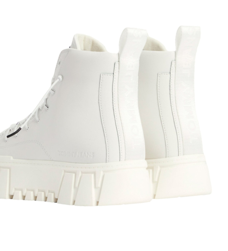 Tênis plataforma de couro branco Tommy Jeans