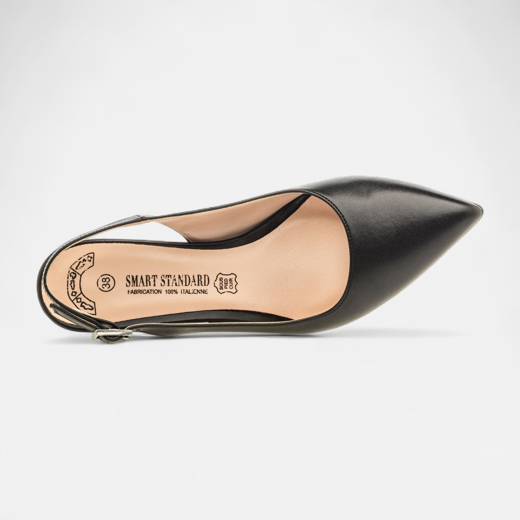Escarpins avec bride arrière à talon Femme noir