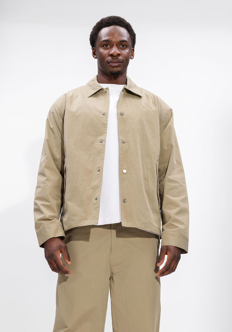 beige olaf hussein overshirts workwear coach jacket