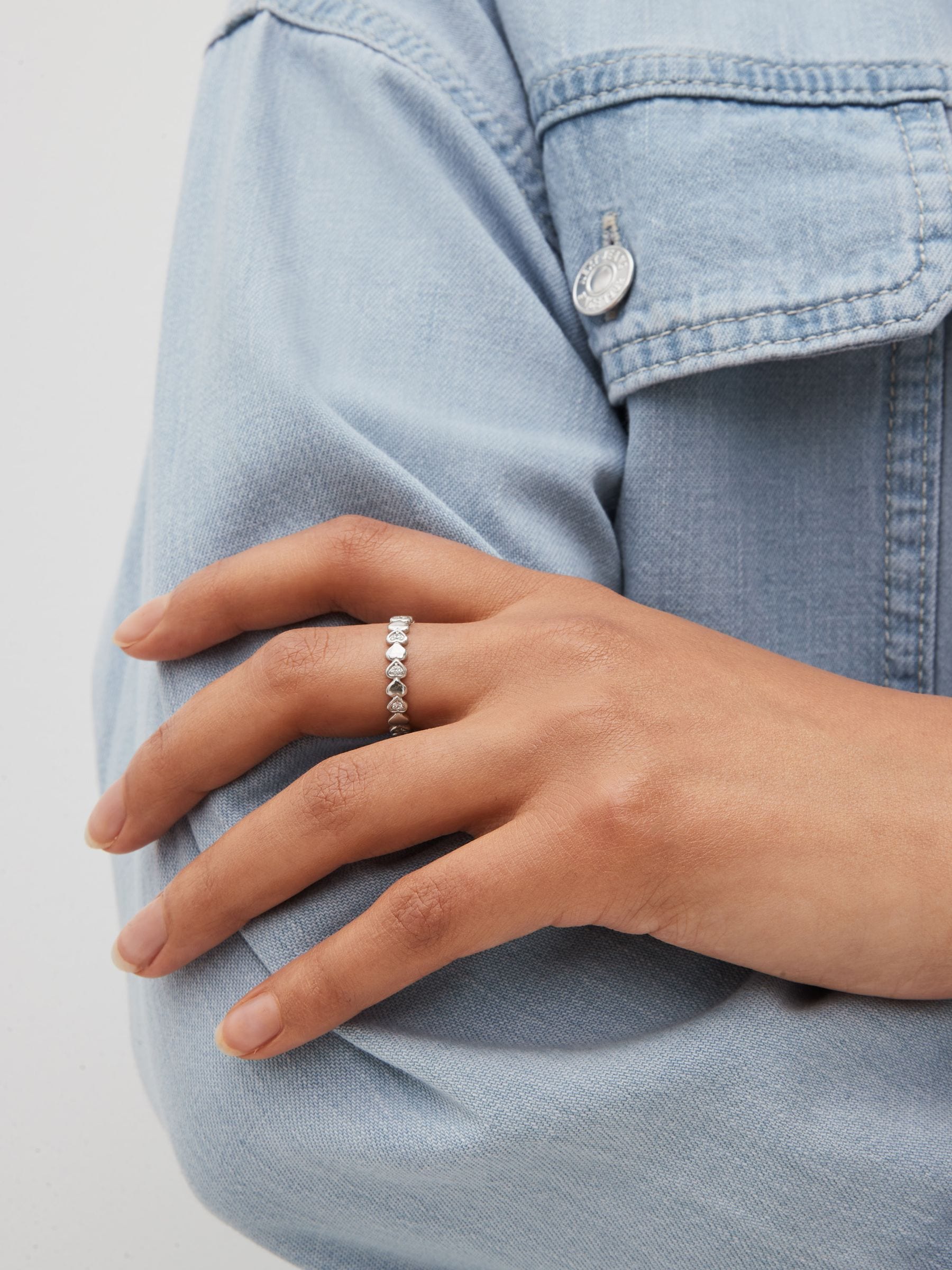 Echt zilver - Schitterende hart-ring