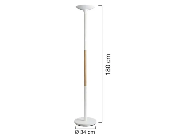 Unilux Pryska LED Uplight gulvlampe – hvid/træ