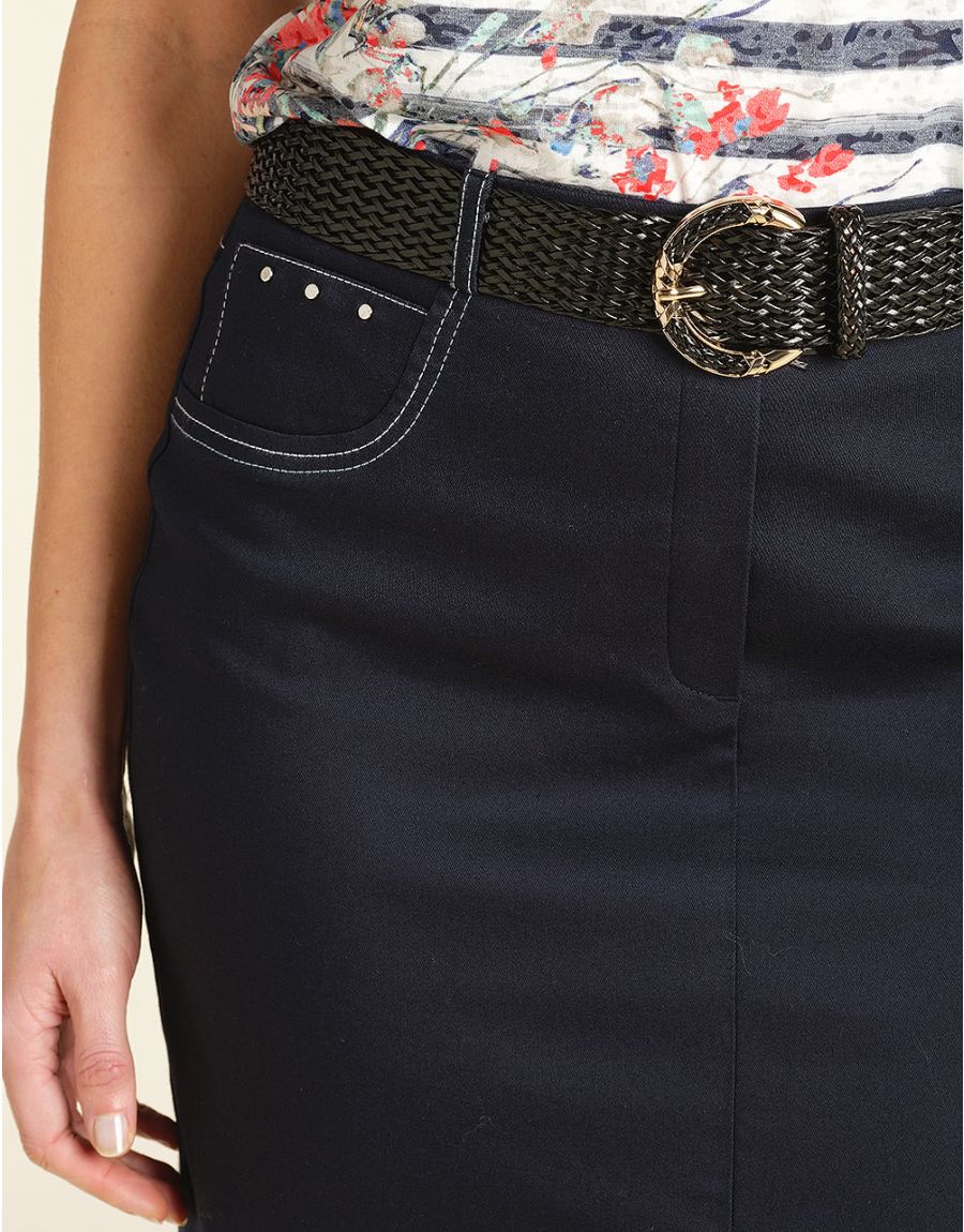 Jupe droite en denim
