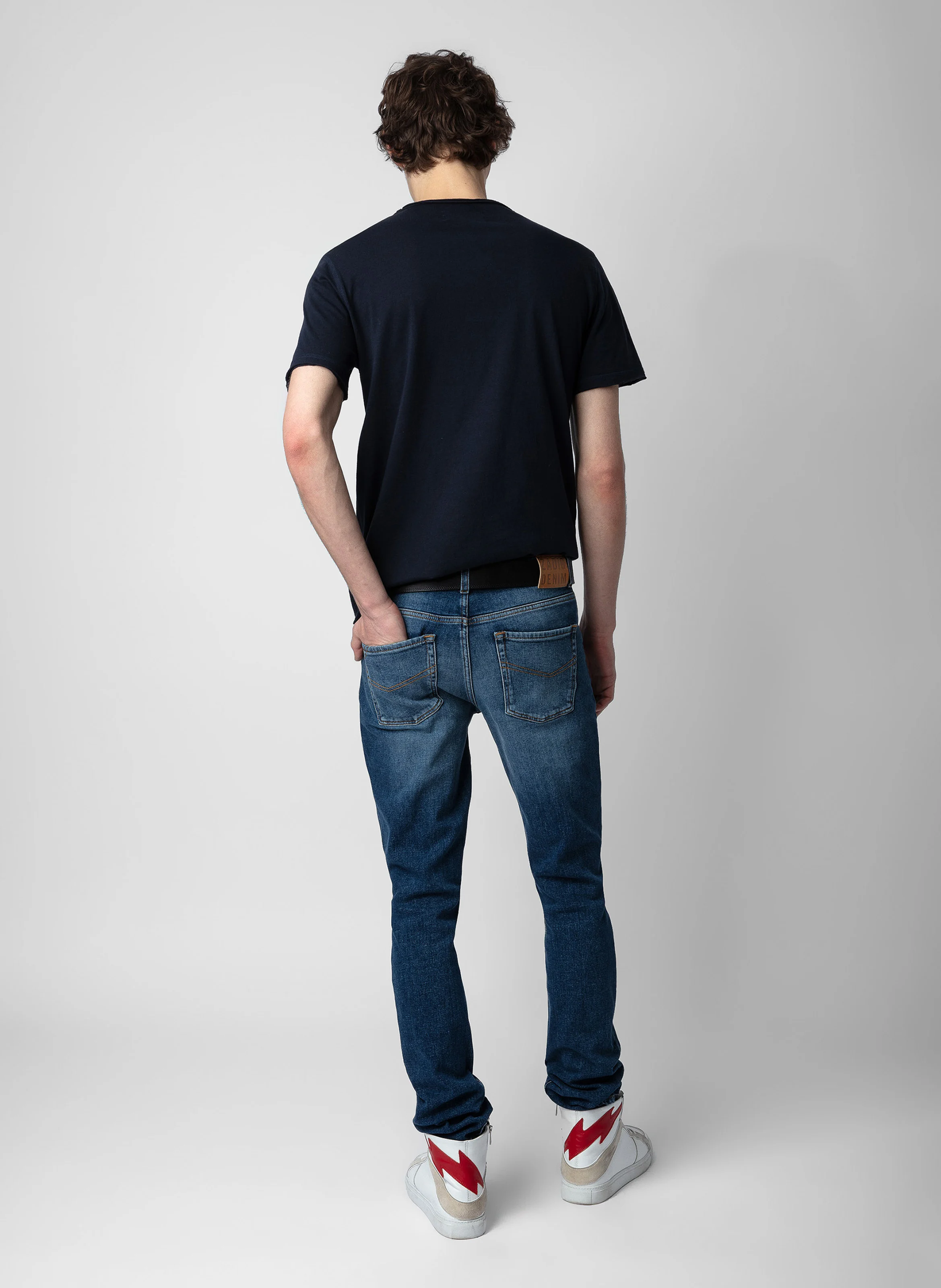 MONASTIR - Tee-shirt col tunisien regular-fit en coton | Bleu