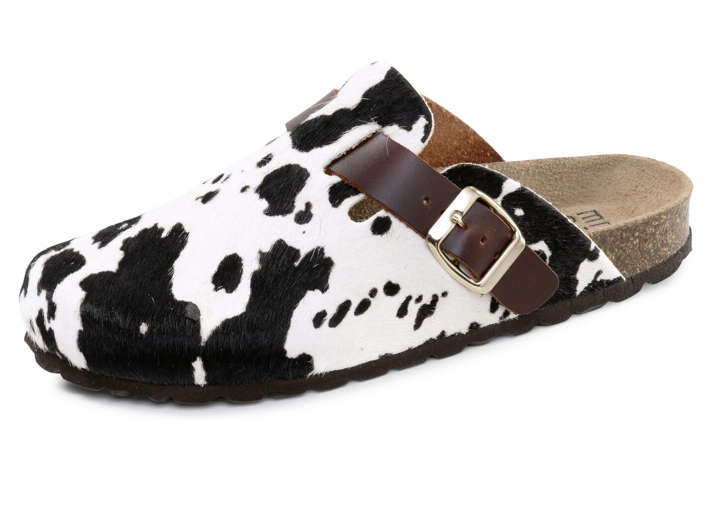 ELENA EDEN, trendige Damen-Clogs, Weite H, mit brauner Spange