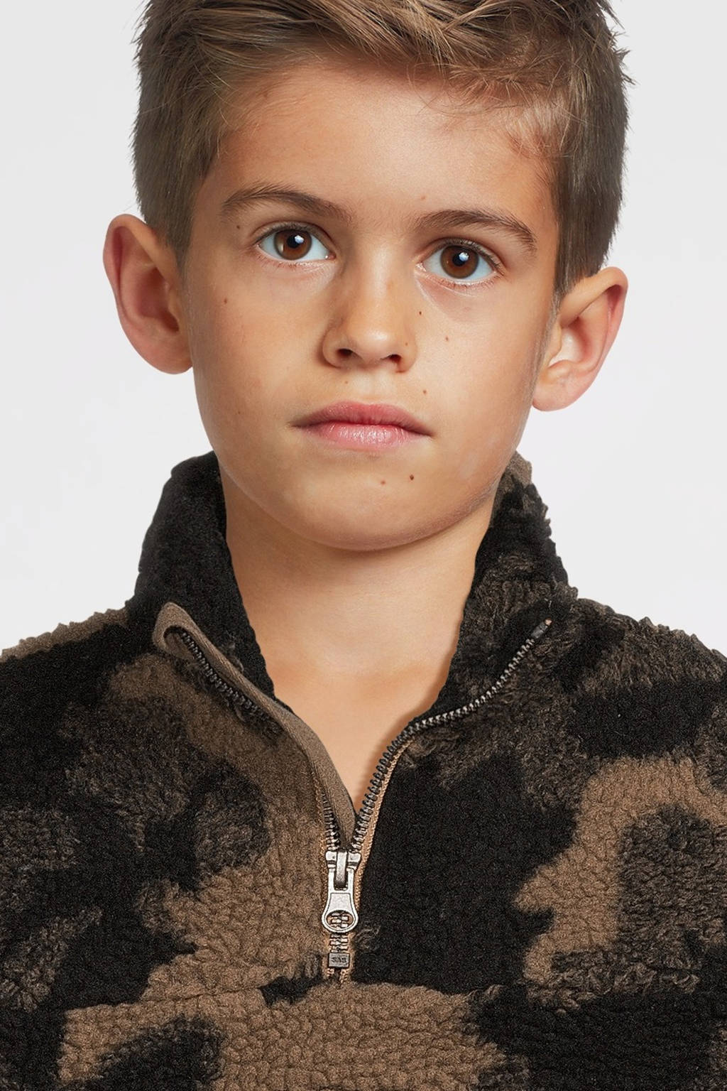 NAME IT sweater NKMOGULE RLX met camouflageprint groen/bruin