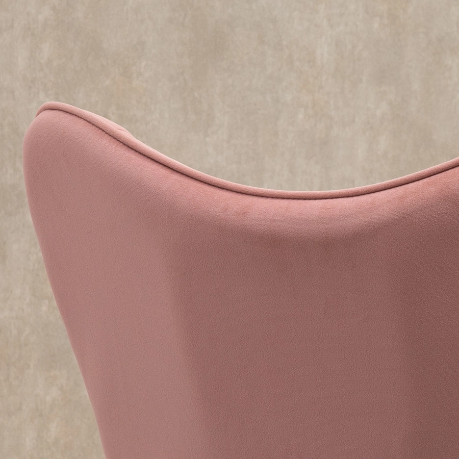 HOMCOM Schaukelstuhl mit Polsterung rosa, natur