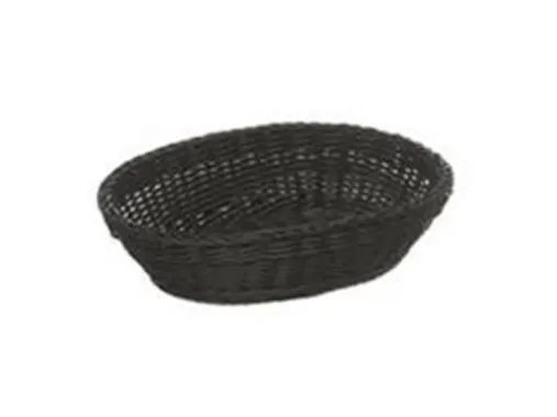Brødkurv 32x23x7 cm Oval Kraftig flet PP Sort,48 stk/krt