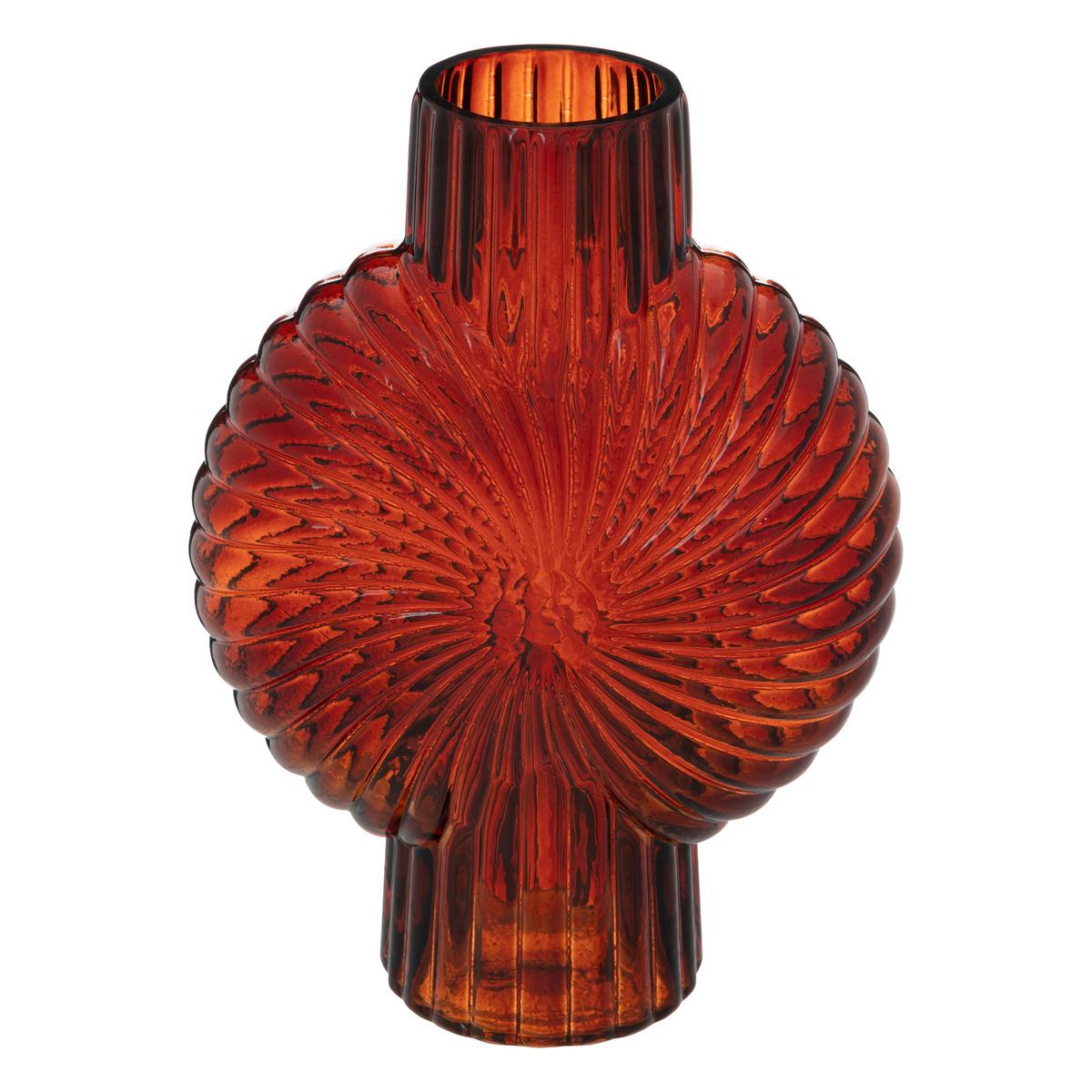 VASE COQUILLAGE VERRE RUBY H.25CM
