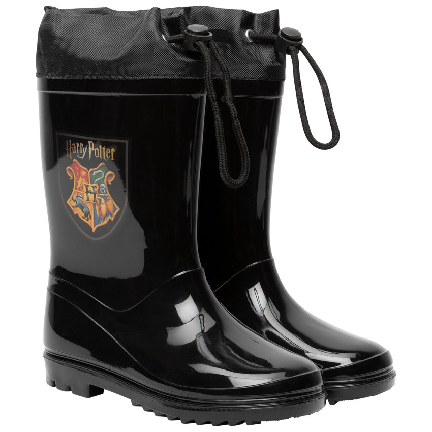 Bottes de pluie noires print logo Harry Potter pour enfant garçon