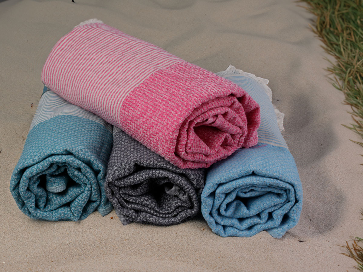 PHLOX 100 x 200 cm hamamdoek - honingraat denim