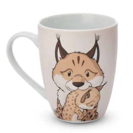 NICI Tasse Luchs & Lemur 310ml 8x10cm mit Banderole