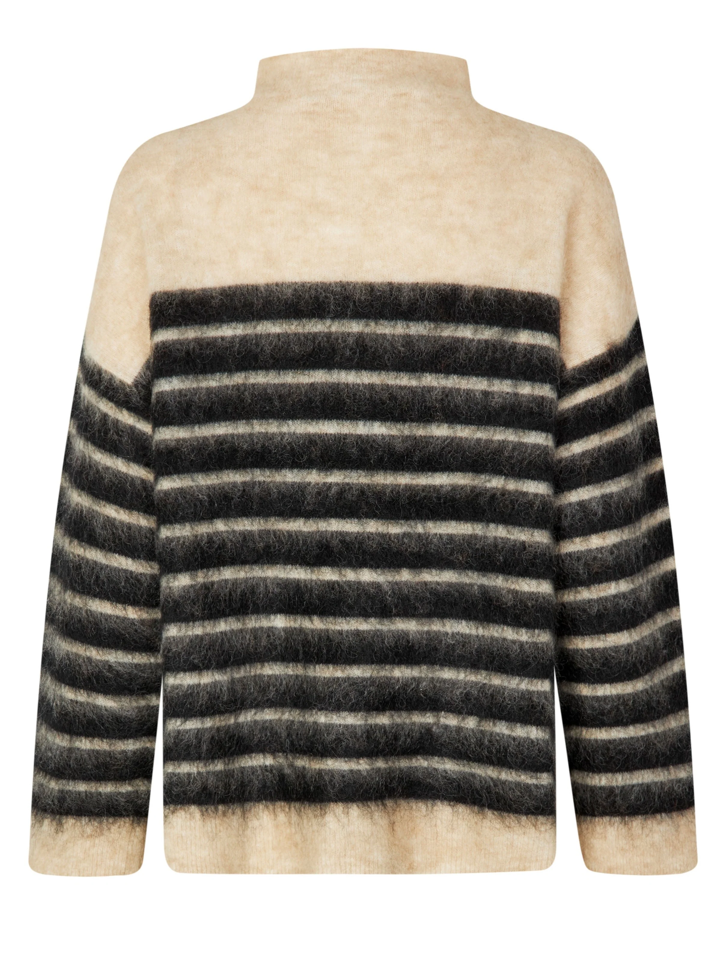 Second Female  Juta T-Neck striktrøje - creme/sort
