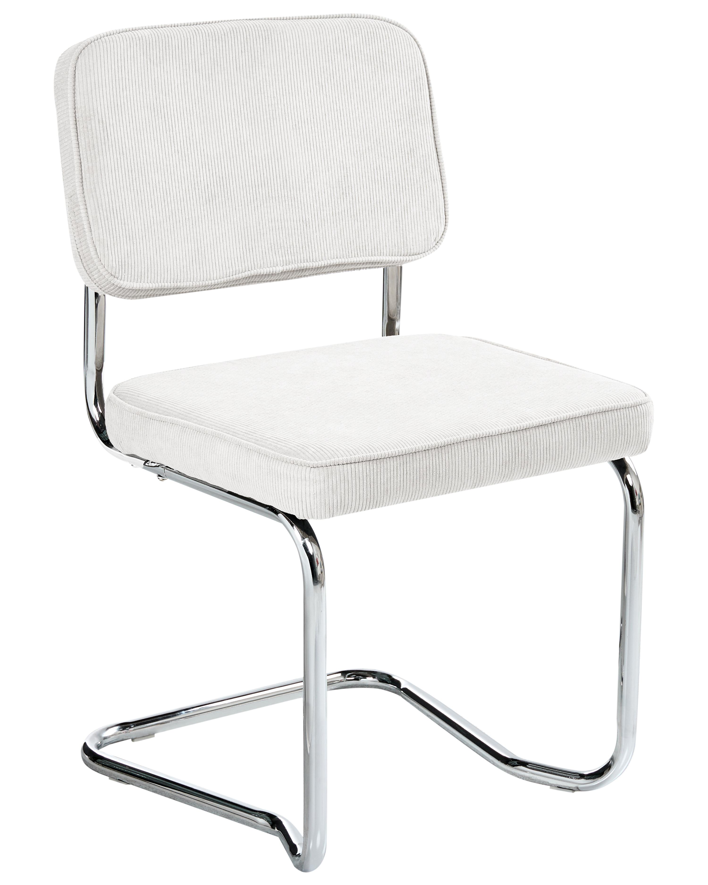 Set van 2 eetkamerstoelen IRWIN Corduroy Gebroken wit