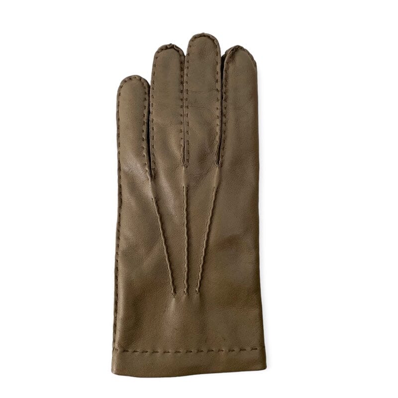 Caridei Heren Handschoen Hand Gestikt Taupe