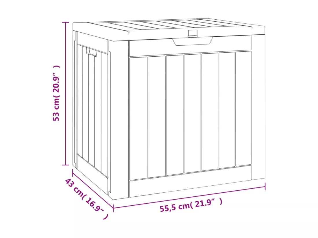 Boîte de stockage de noire 55.5 x 43 x 53 cm 02_0013140