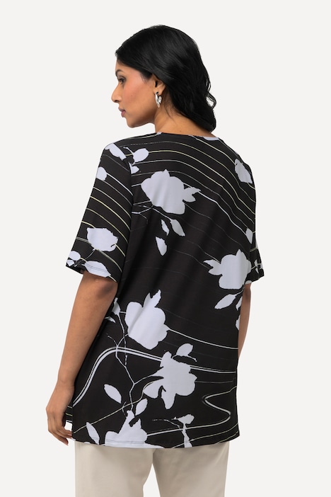 T-Shirt, Pima Cotton, A-Linie, Rundhals, Halbarm