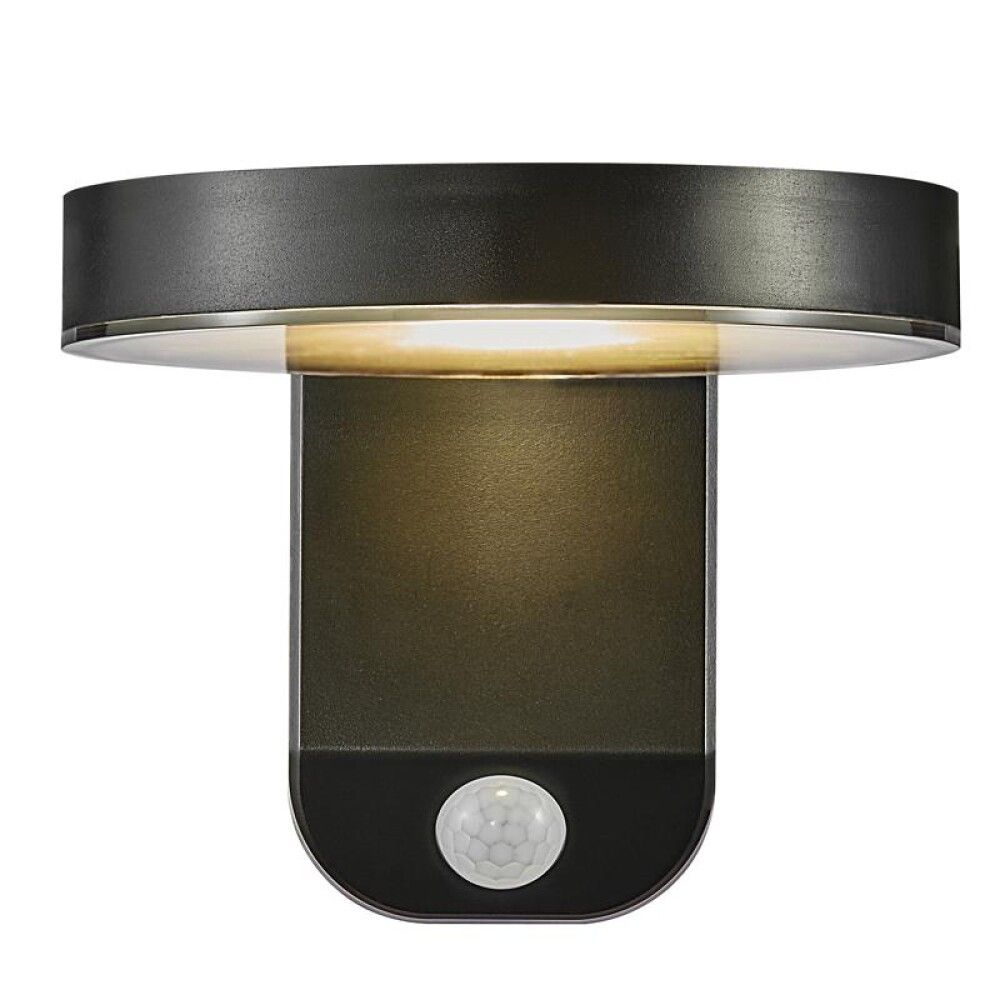 VEGGLAMPE NORDLUX RICA ROUND SOLCELLE SVART