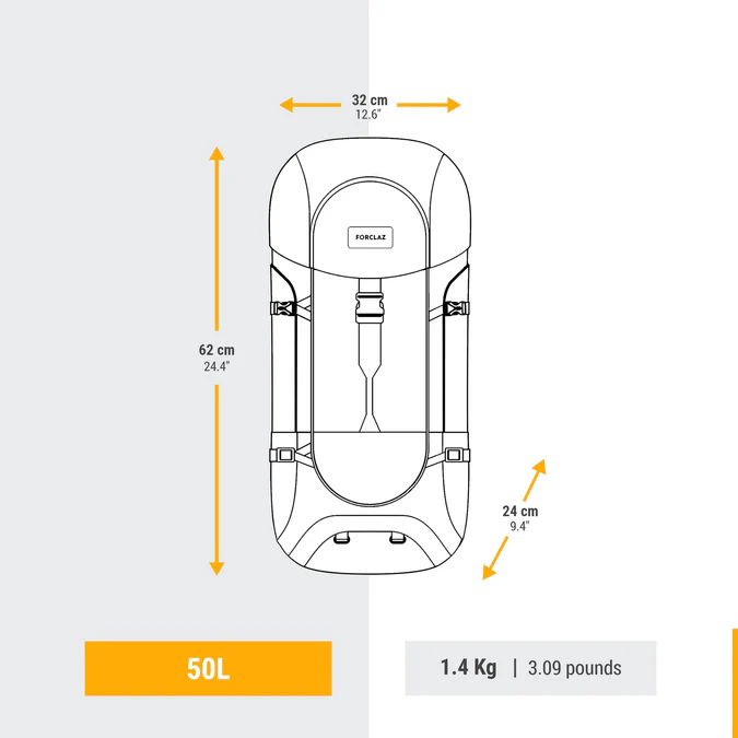 Decathlon Forclaz - Mochila Forclaz Travel 100 de 50 litros