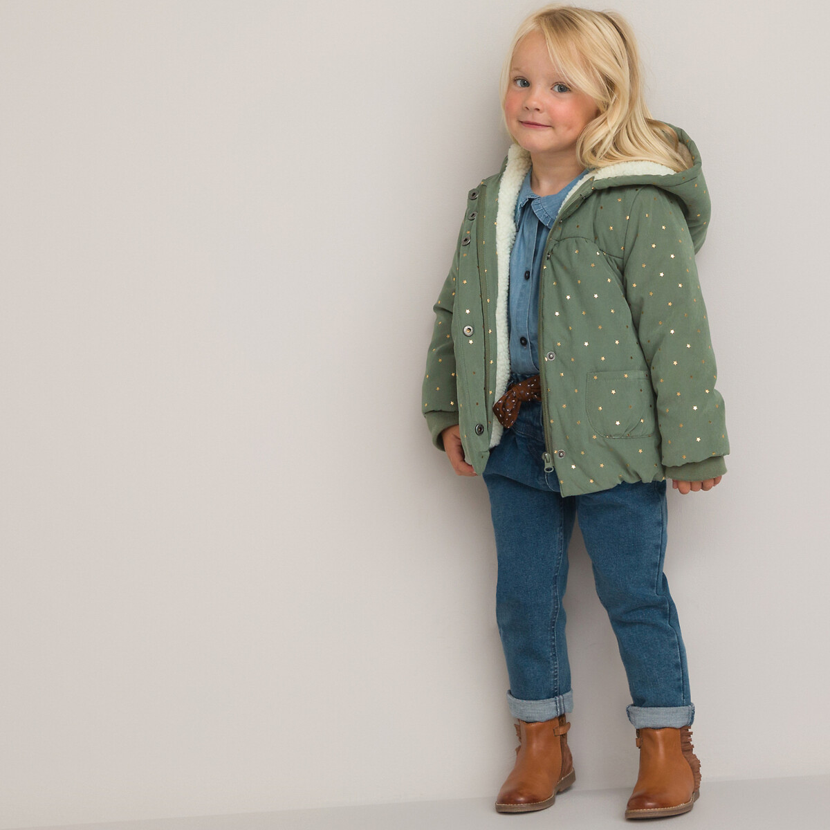 COLEÇÕES LA REDOUTE<br>Parka quente com capuz, estampa de estrelas
