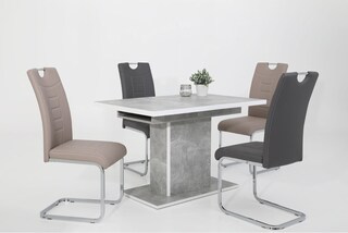 Tisch Alice T Grau/Weiß 120(160) x 76 x 80 cm