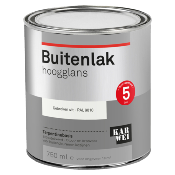 KARWEI buitenlak hoogglans RAL 9010 gebroken wit 750 ml