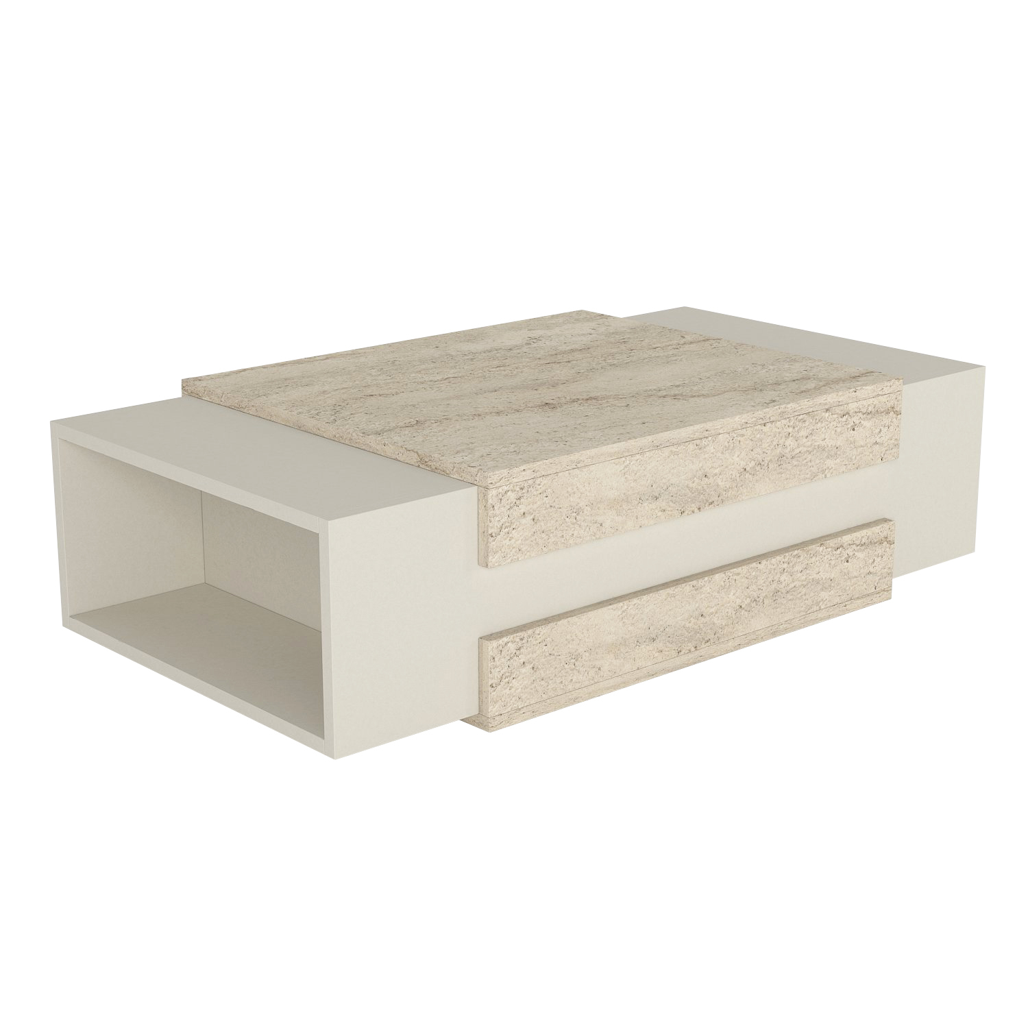 Couchtisch - beige-Granit Optik - 110 cm