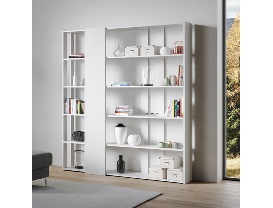 ITAMOBY - Bibliothèque kato d 178x36x204cm frêne blanc