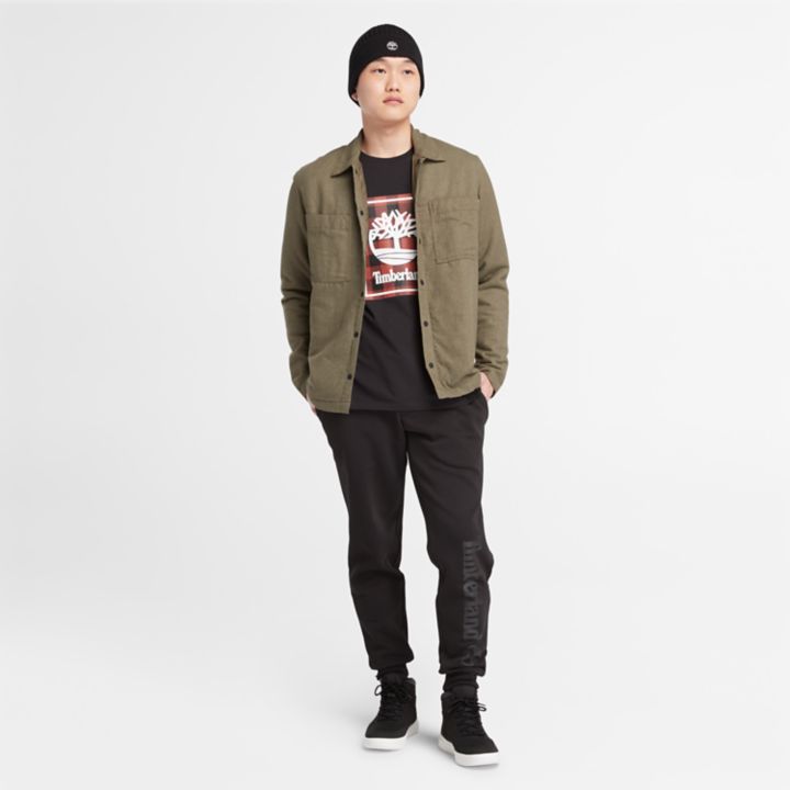 Camiseta Buffalo de manga curta para homem na cor preta.