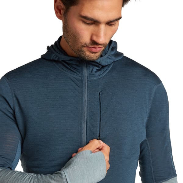 Veste polaire randonnée ICEBREAKER M MERINO 200 REALFLEECE DESCENDER LS ZIP H ABYSS/BLUE ASH/CB