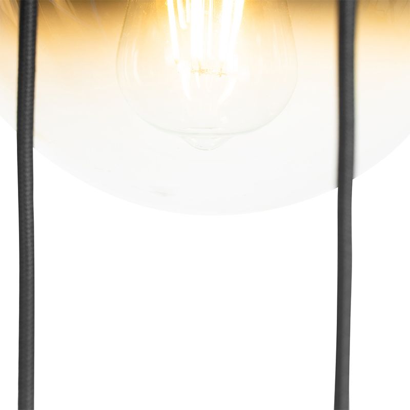Smart hanglamp zwart met goud glas 7-lichts incl. 7 Wifi A60 - pallon
