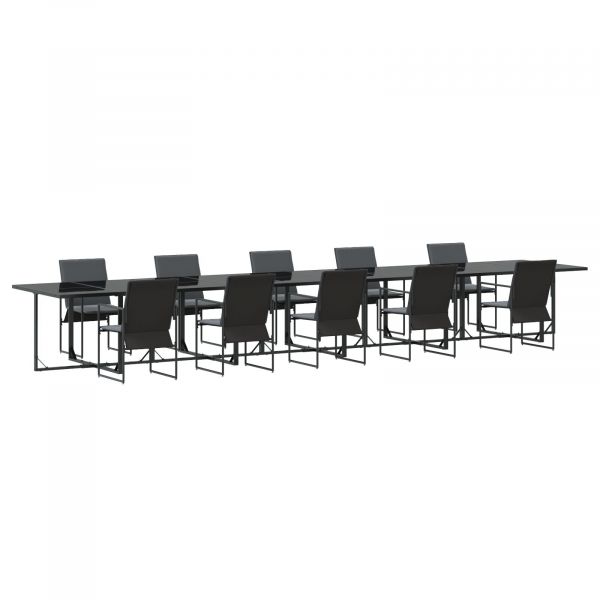 Conjunto de Mesa de Jantar vidaXL 11 Peças Preto Aço Revestido - 2328078462