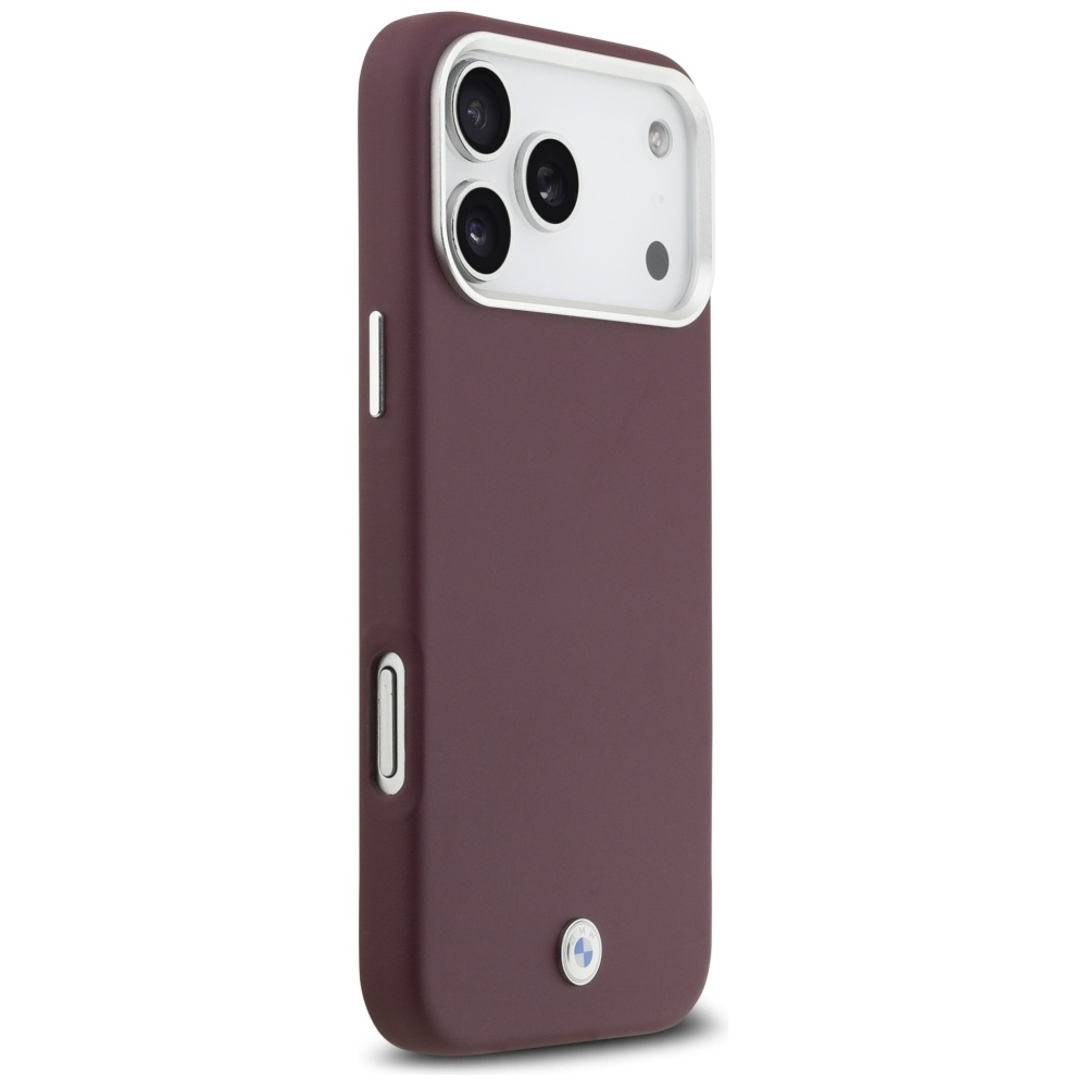 iPhone 17 Pro Max MagSafe Leder Hardcase Hülle Sign Full Wrapped Metal (BMHMP17X23PUFWR) - Weinrot